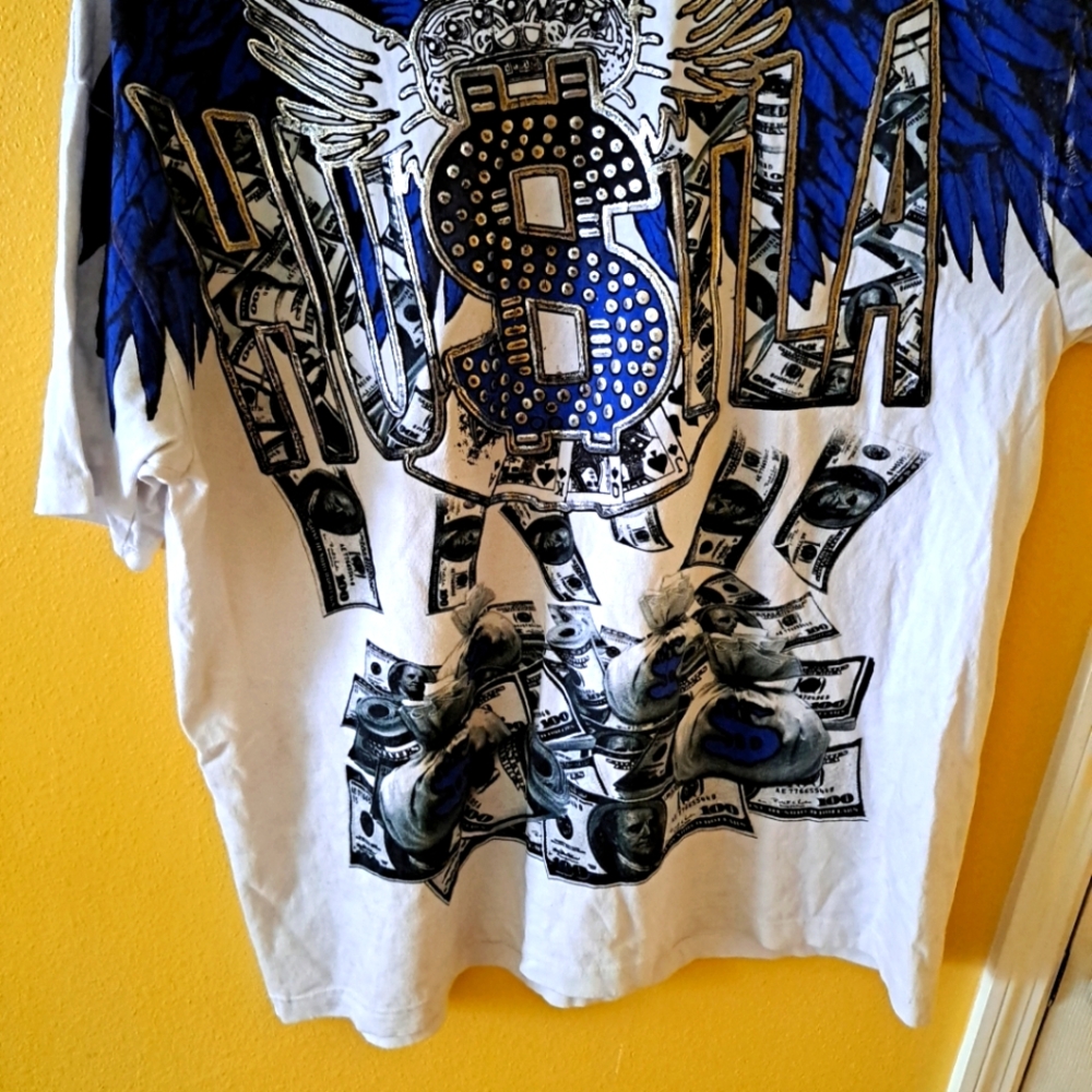 Pro Power Vintage Hustla T Shirt embossed design super rare 2XL